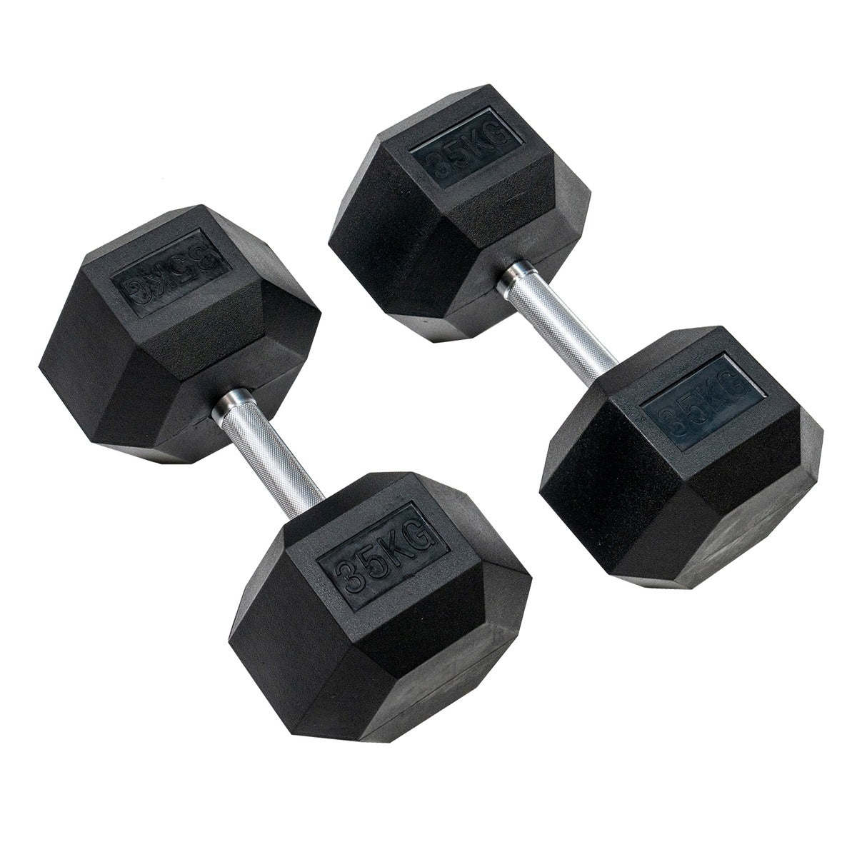 ラバーダンベル 17.5㎏×2個 ヘックスラバーダンベル ストレートハンドル ハードクローム 固定式