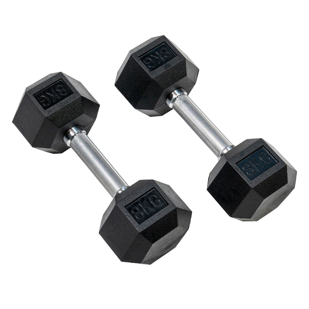 ヘックスラバーダンベル ストレートハンドル ハードクローム  固定式 1kg -10kg 各2個1組