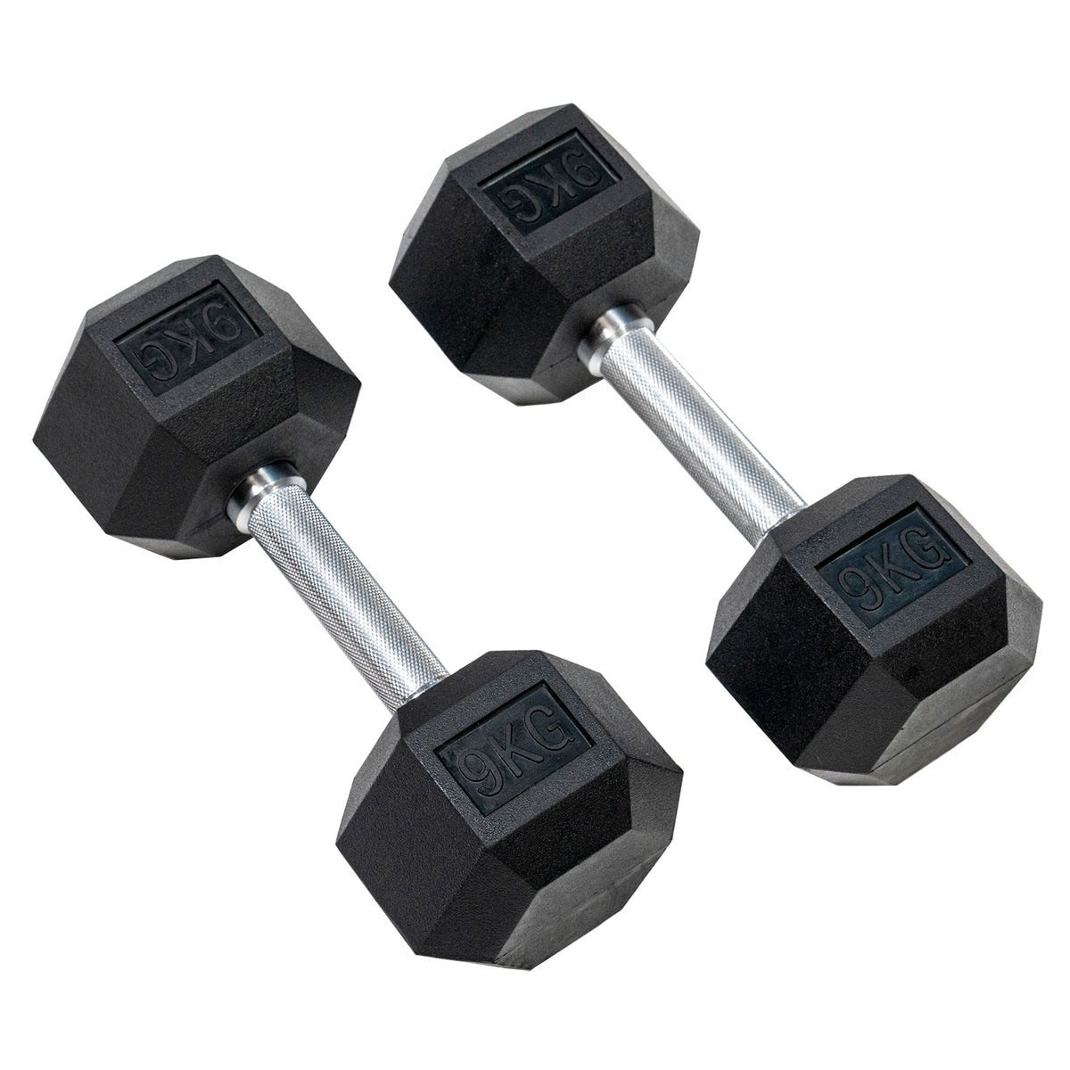 ヘックスラバーダンベル ストレートハンドル ハードクローム  固定式 1kg -10kg 各2個1組