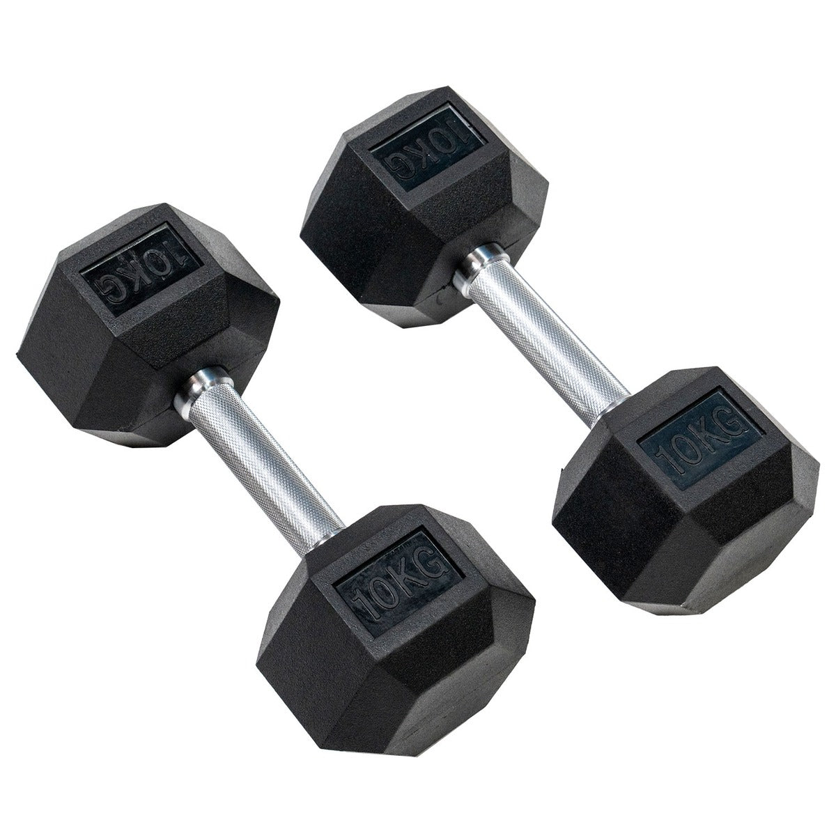 ヘックスラバーダンベル ストレートハンドル ハードクローム  固定式 1kg -10kg 各2個1組