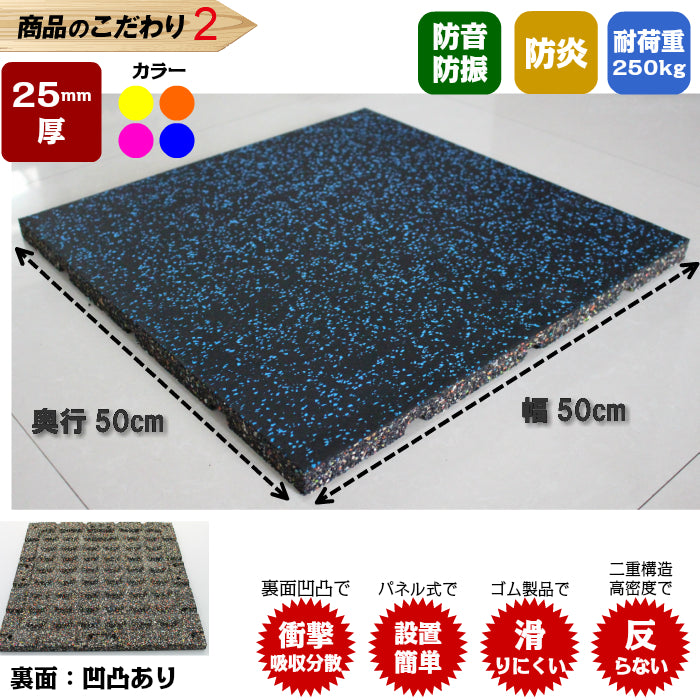 セルデス　Newゴムチップマット　25mm厚　50cm×50cm　12枚セット SLDS セルデス Newゴムチップマット 25mm 50cmX50cm – ONI 武器屋.net