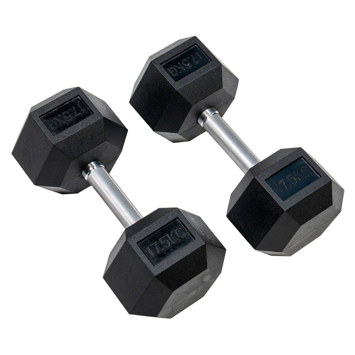 ヘックスラバーダンベル ストレートハンドル ハードクローム  固定式 12.5kg-50kg 各セット