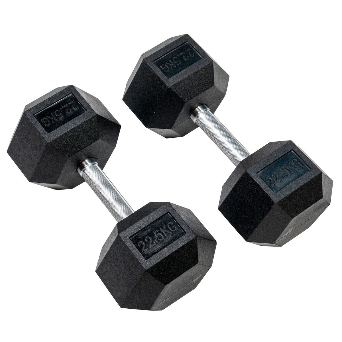 ヘックスラバーダンベル ストレートハンドル ハードクローム  固定式 12.5kg-50kg 各セット