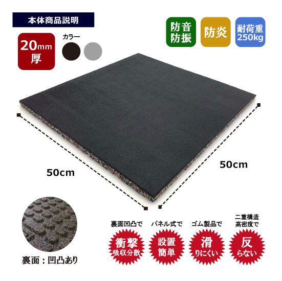 SLDS セルデス YINCAI（インサイ）ゴムマット 20mm 50cm×50cm