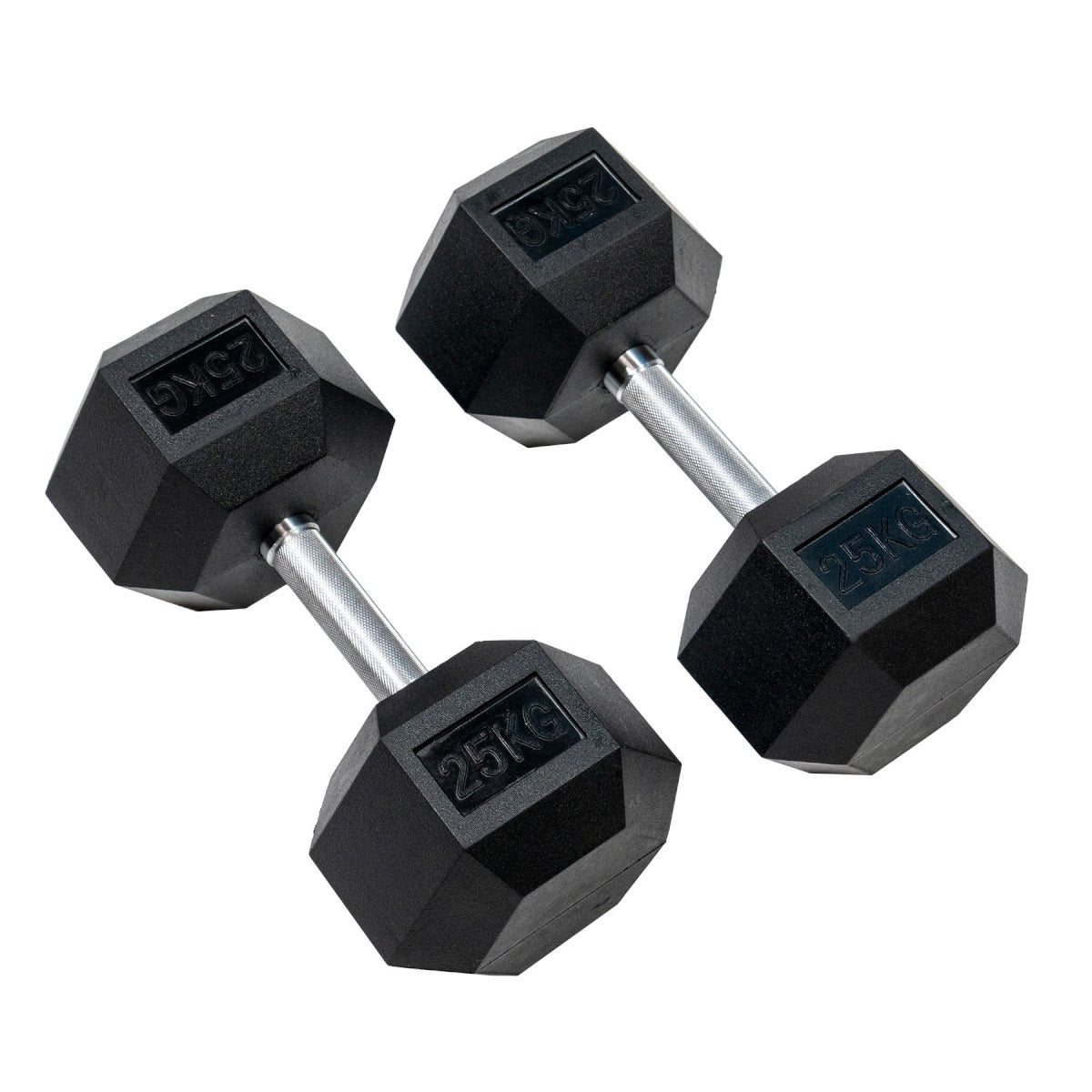 ヘックスラバーダンベル ストレートハンドル ハードクローム  固定式 12.5kg-50kg 各セット