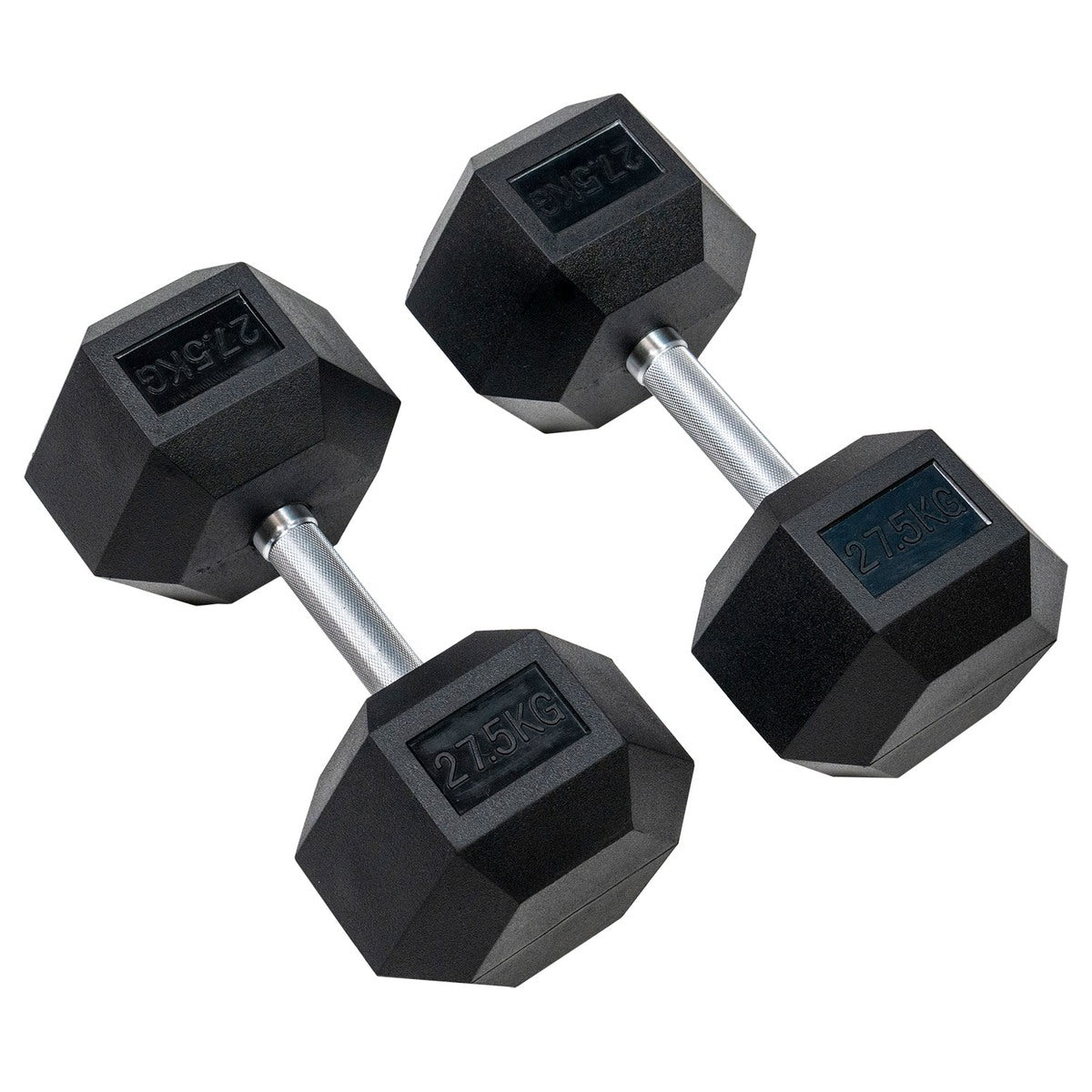 ヘックスラバーダンベル ストレートハンドル ハードクローム  固定式 12.5kg-50kg 各セット