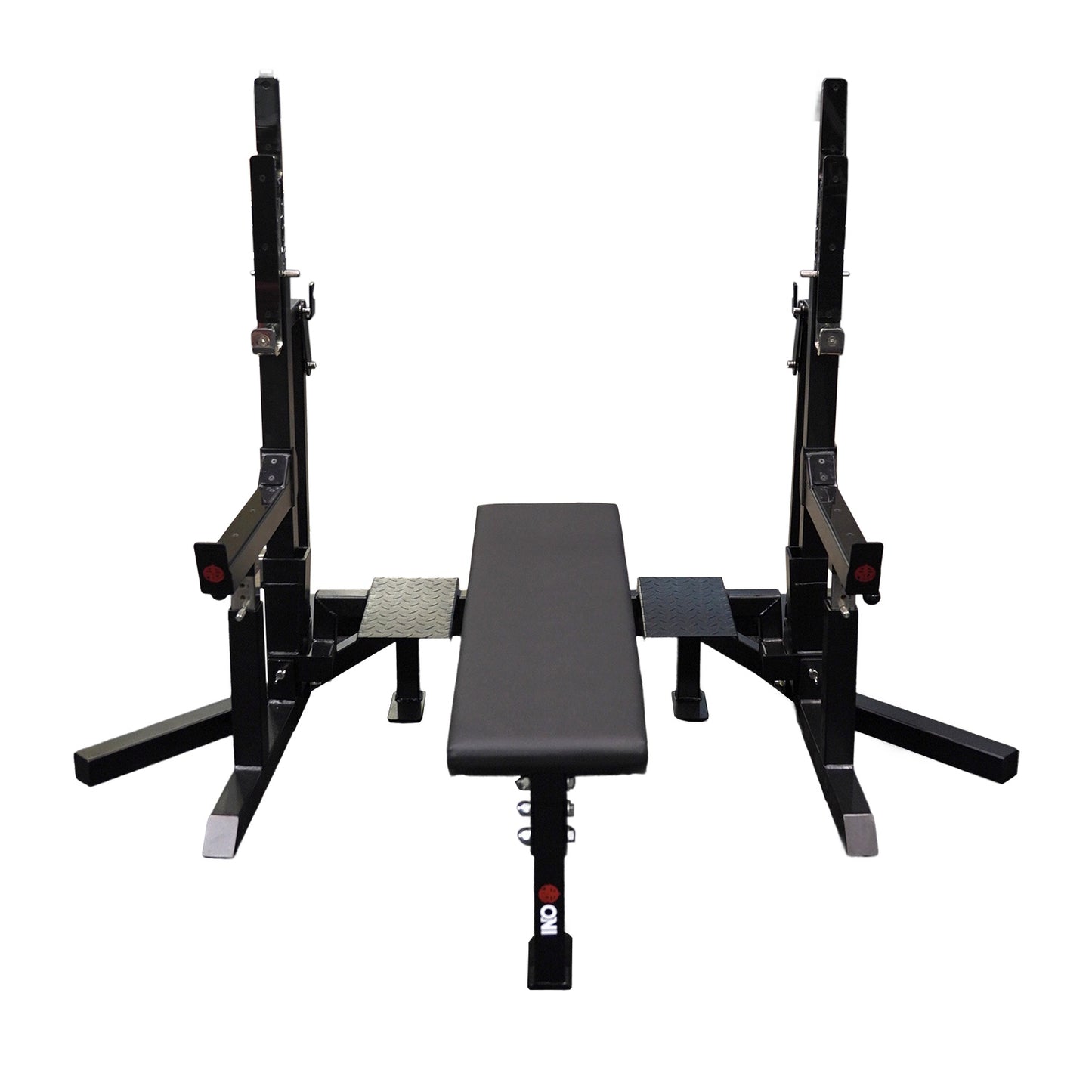 【予約販売】【18ロット目】ONI 鬼 コンボラック IPF公認 ベンチプレス スクワット ジャッキ高さ調節簡単 1インチ刻み 高重量 滑りにくいクッションシート